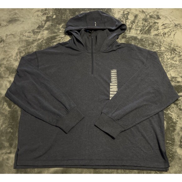 RLX Ralph Lauren Tops - XL RLX Ralph Lauren Quarter Zip Hoodie with Collar Womens Navy Blue Wicking Soft